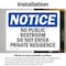 Signmission No Public Restroom Do Not Enter Private Residence OSHA Notice Sign, Vinyl Decal, 5in x 3.5in, 2PK OS-2PACK-NS-D-35-L-14764 - alternate 5